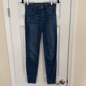American Eagle Outfitters High Rise Dark Blue Jeans Skinny